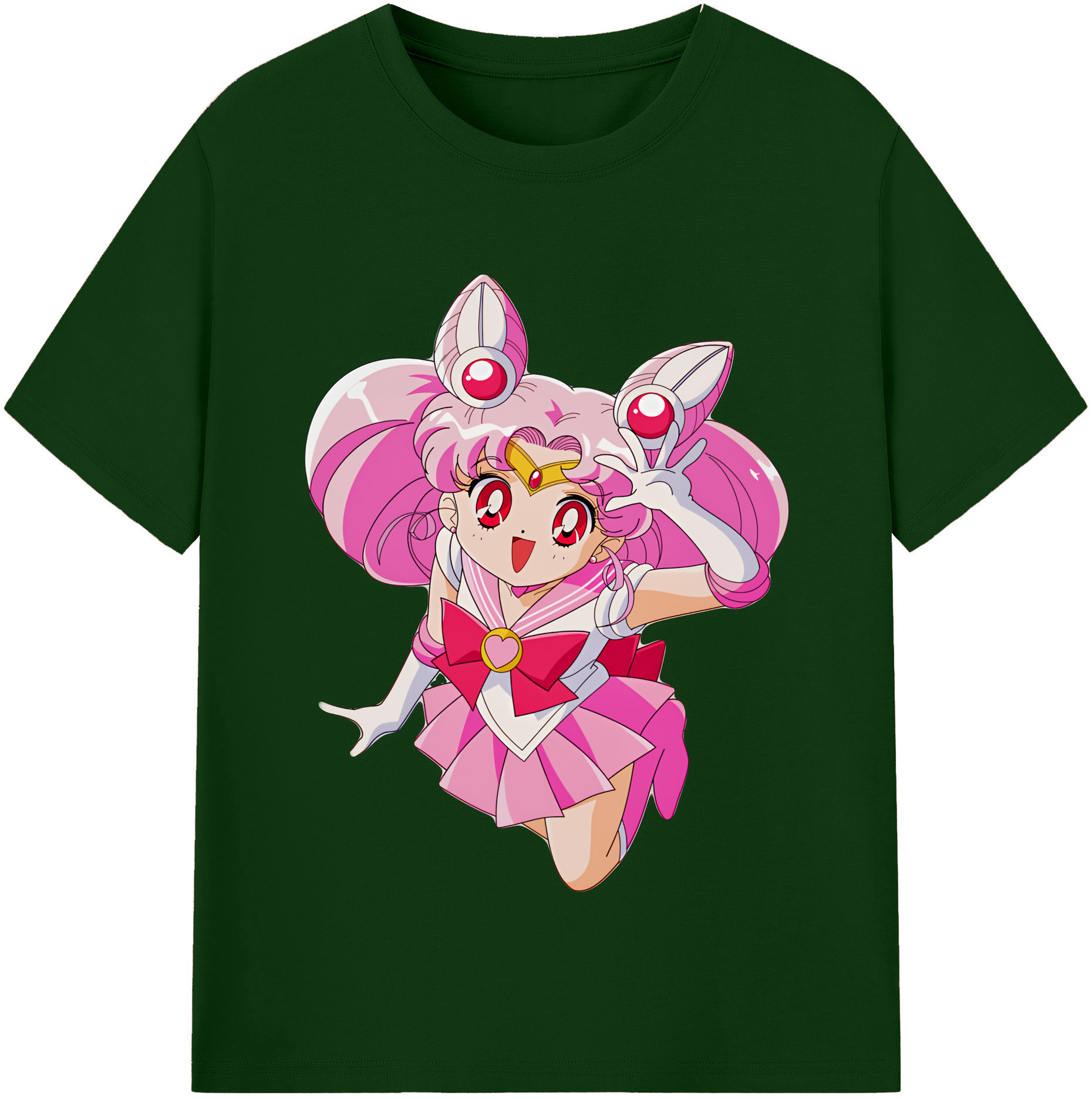 （画像用） 美少女戦士セーラームーン ちびうさ Sailor Moon Chibiusa Tsukino Usagi Small Lady Serenity 綿100％半袖Tシャツ（フロントプリント）